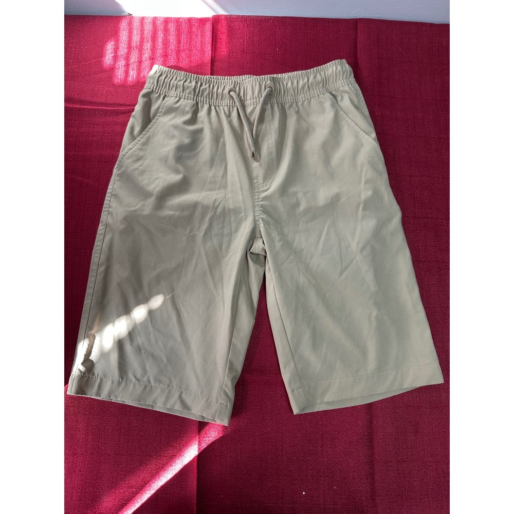 Wrangler Boys Khaki Shorts Tan Elastic Waist Drawstring Size M 10/12